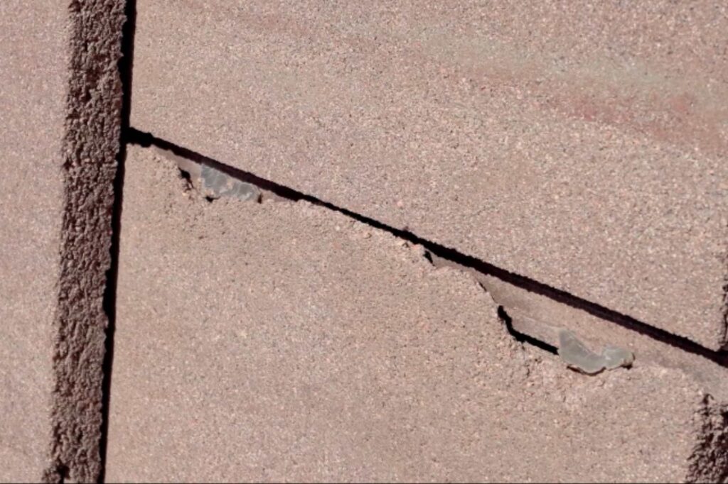 cracks on tile roofing